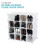 AMOS 16 Pair Interlocking Cube Shoe Storage Rack Organiser with Back Panels Space-Saving Adjustable Modular Slot Shelf Box Unit Boots Trainers Display 2