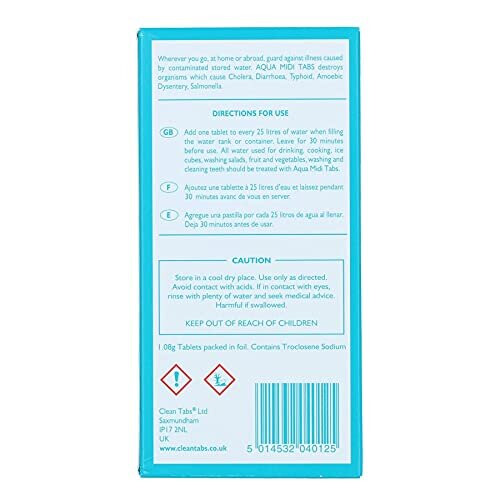 AB Tools Aqua Midi Tabs 32 Water Purifying Tablets Motorhome Caravan Tank 2