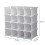 AMOS 16 Pair Interlocking Cube Shoe Storage Rack Organiser with Back Panels Space-Saving Adjustable Modular Slot Shelf Box Unit Boots Trainers Display 5