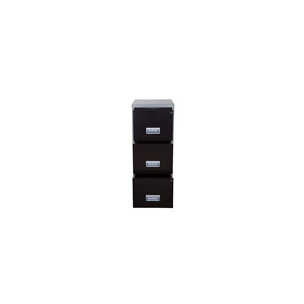 Pierre Henry A4 3 Drawer Maxi Filing Cabinet - Color: Silver/Black