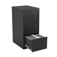 Talos Heavy Duty Steel Filing Cabinet, 3 Drawer Filing Cabinet, Fully Welded Construction with 40kg Drawer Tolerance, Lockable Office Storage, 7 Year