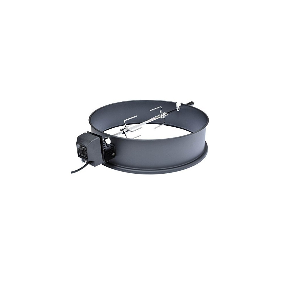 Onlyfire BRK-6025 Enamelled Rotisserie Ring Kit Fits Weber 57CM Charcoal Kettle Grill with Electric Motor for UK fits Most Others 57 CM Kettle BBQ