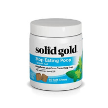 Solid Gold Stop Eating Poop Chews for Dogs with Coprophagia; Natural, Holistic Grain-Free Supplement with Peppermint & Parsley Oil; 60 chews