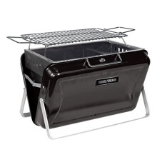 George Foreman GFPTBBQ1005B Go Anywhere Briefcase Charcoal BBQ, Portable, Sturdy Foldable Legs, Convenient Handle, Lightweight, Camping Black