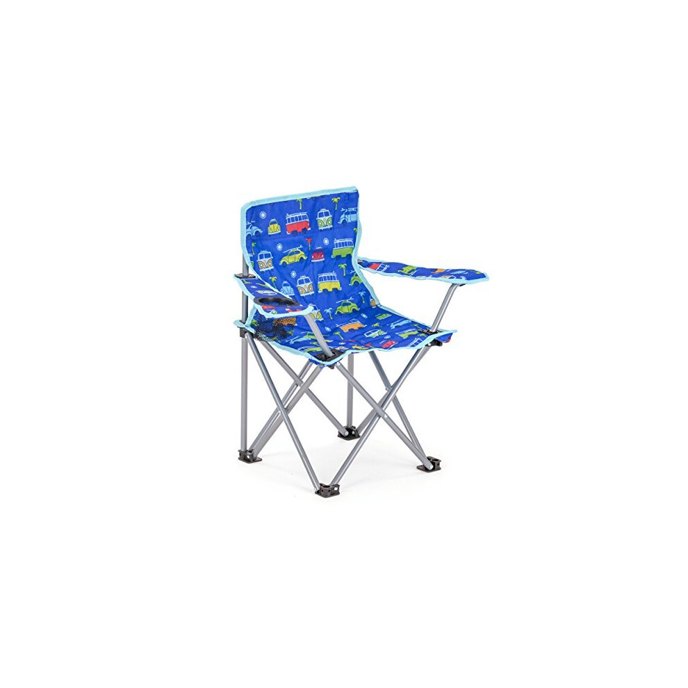 Volkswagen Kids VW Folding Camper Childrens Camping Chair, Blue, One Size