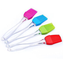 Silicone Pastry Brush Baking BBQ Basting Brush Baking Oil Brush Clear Handle (1x Random Colour)