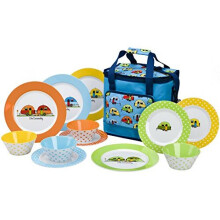 Flamefield LC0113 Love Caravanning 12 Piece Melamine Dining Set with Cooler Bag