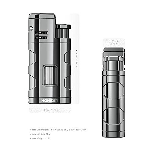 JOPOO Triple Jet Flame Adjustable Lighter Windproof Gas Butane