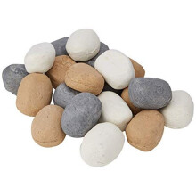 20 Mixed Gas fire Ceramic Pebbles Replacements/Bio Fuels/Ceramic (Mixed/White/Beige/Grey) NEW & EXCLUSIVE TO COALS 4 U
