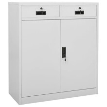 Susany Office Cabinet, Filing Cabinet, File Cabinet, Locking Office Storage Cabinet File Organisation, With 2 Adjustable Shelf and Locks, Light Grey