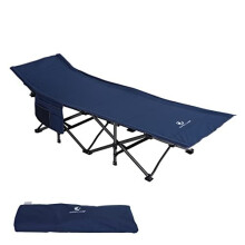 ALPHA CAMP Camping Folding Bed, Heavy Duty Sturdy Camp Beds for Adults, Oversized Sleeping Cot Supports 280kg Folding Steel Frame Portable with Carry