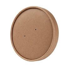 BIOZOYG Disposable Cup Lids for Organic Food Cups 24oz, 32oz I Compostable Cups Disposable Lids with water-based lacquer coating & Steam Holes I 25