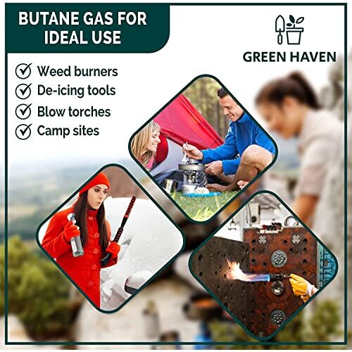 Premium Butane Gas Canisters Camping Gas Canister for Camping Stove, Blowtorch, BBQ, Gas Weed
