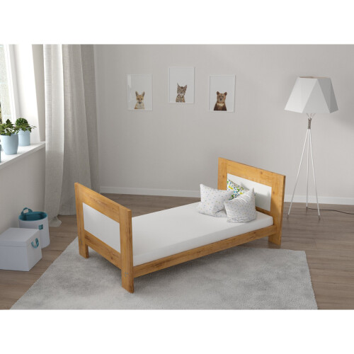(Sunset Pine/White	) Lucy | Cot Bed 140x70cm 2