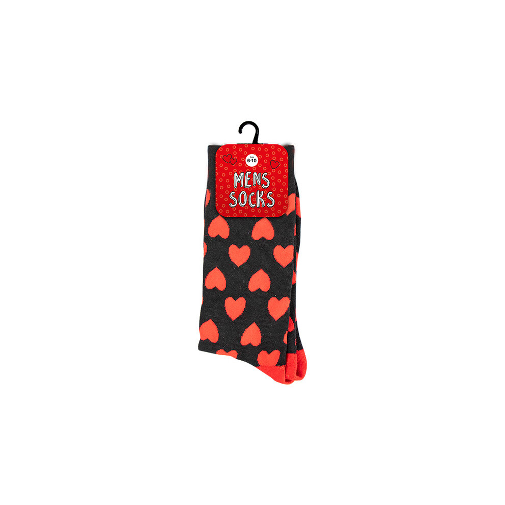 Mens Heart Socks Valentines Day One Size Fits Size UK 6-10