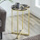 URBN Living Black Gold Marble Effect Side Table Coffee Sofa End Night Stand 1