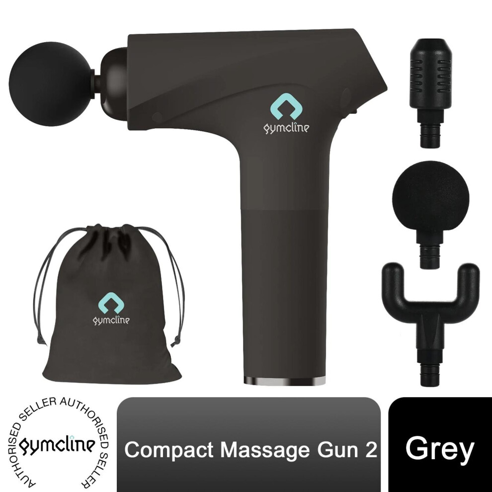 Gymcline Grey Massage Gun Compact Size With 1500Mah Battery,