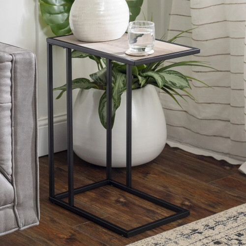 URBN Living End Table C-Shaped Coffee Snack Table Stand Over Bed Metal Frame New 2