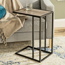 End Table C-Shaped Coffee Snack Table Stand Over Bed Metal Frame New