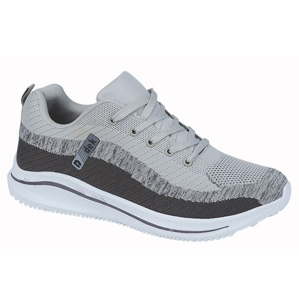 (UK 7) Dek Mens Astra Super Lightweight Memory Foam Lace Up Trainers With Padded Collar And Tongue Grey