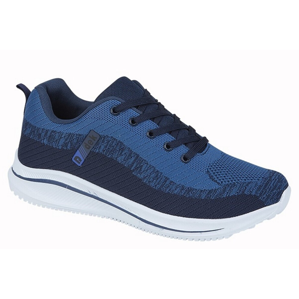 (UK 8) Dek Mens Astra Super Lightweight Memory Foam Lace Up Trainers With Padded Collar And Tongue Blue