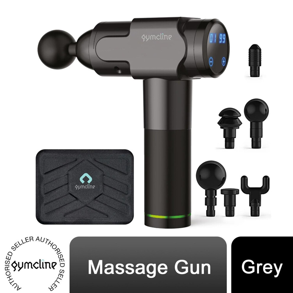 Gymcline Grey Massage Gun W/ 2500Mah Battery, 20 Speed Modes