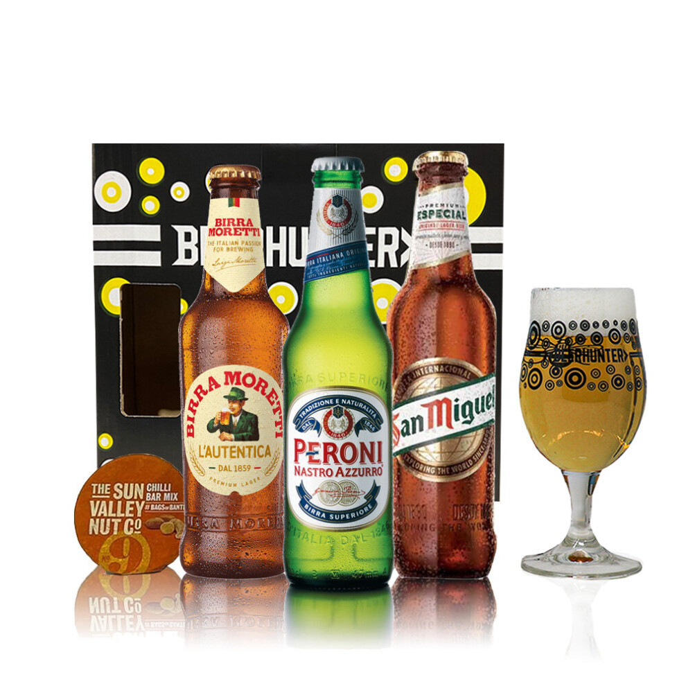 Premium European Lager Gift Pack with Official Beerhunter Glass