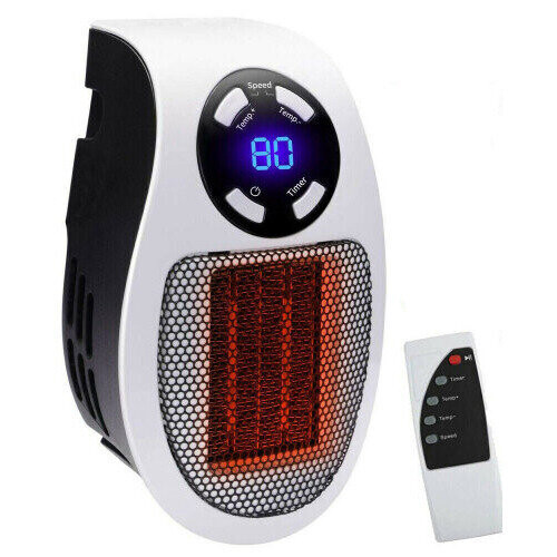 500W Mini Plug-in Wall Heater With Digital Timer