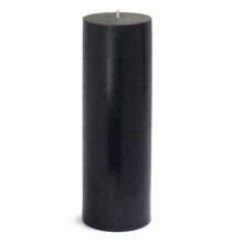 VA2593529 | 3 x 9 in. Black Pillar Candle - Unscented, Smokeless, Dripless, Handpoured, Traditional