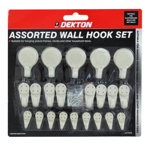 Dekton 22pc Wall Hooks With Nails Hanging Picture Frames, Clocks And