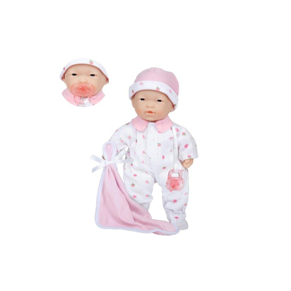 11 in. Soft Body Asian Baby Doll in Pink Outfit-image-OPC-PB7PCJK-NEW