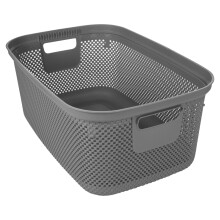 (Dark Grey) 30L Large Plastic Laundry Clothes Basket Handles