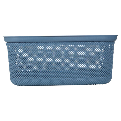 URBN Living (Dark Blue) 30L Large Plastic Laundry Clothes Basket Handles 1