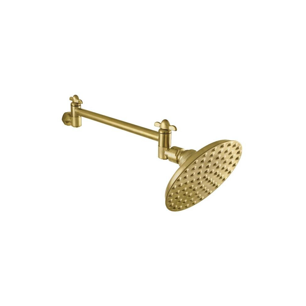 Victorian 5 In. Showerhead With High Low Adjustable Arm, Brushed Brass 753678311144