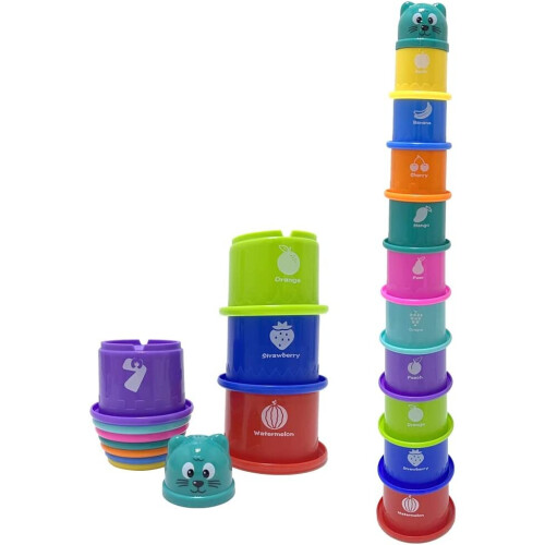 Ram© Baby Kids 11 Piece Stacking Cups Stackers Pre-school Learning Toy Stacking Tower Pyramid 1
