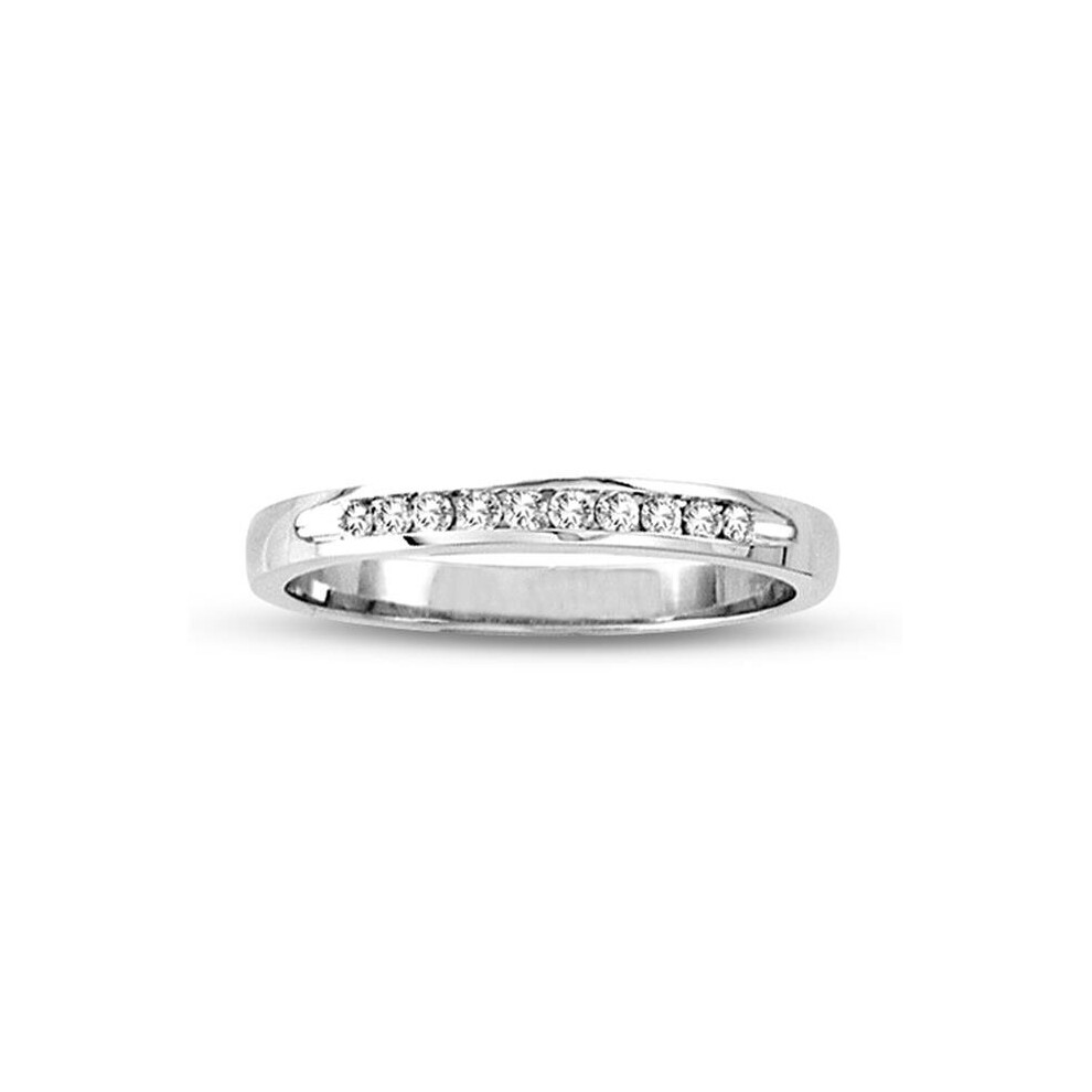 Photos - Ring 14K Gold Channel Set Wedding Band or Anniversary  with 0.10 CTTW 10 Stone Round Diamonds H-I SI Quality Bridal - Size 7