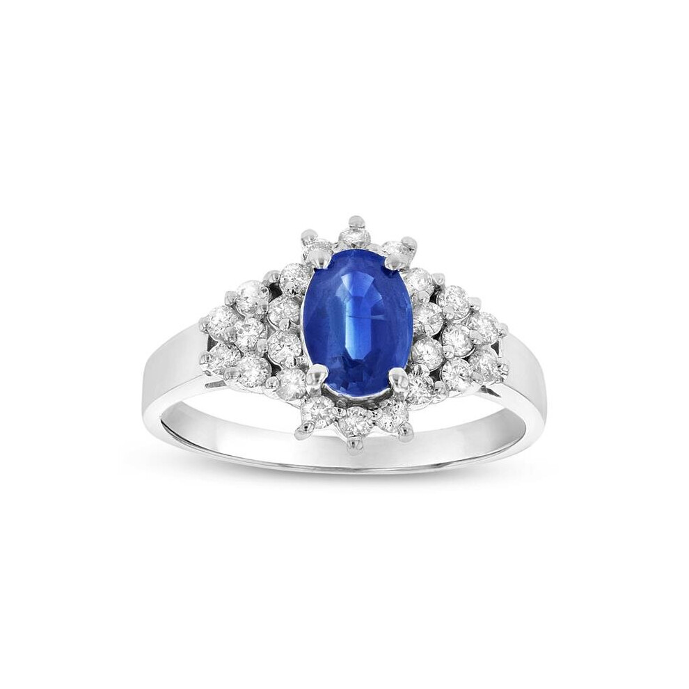 Photos - Ring 1.10 CTW Diamond & Sapphire , 14K Gold - Size 8.5