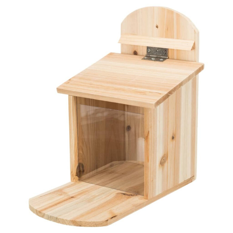 TRIXIE Solid Wood Pine Squirrel Feeding Station Bird Wildlife Decor Feeder