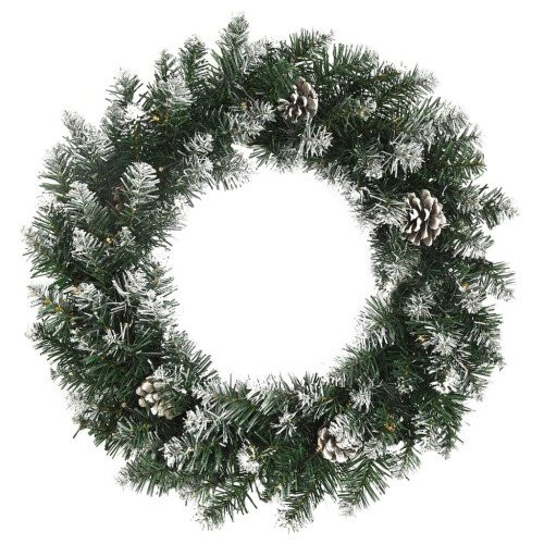 VidaXL vidaXL Weihnachtskranz mit LED-Leuchten Grün 60 cm PVC 1