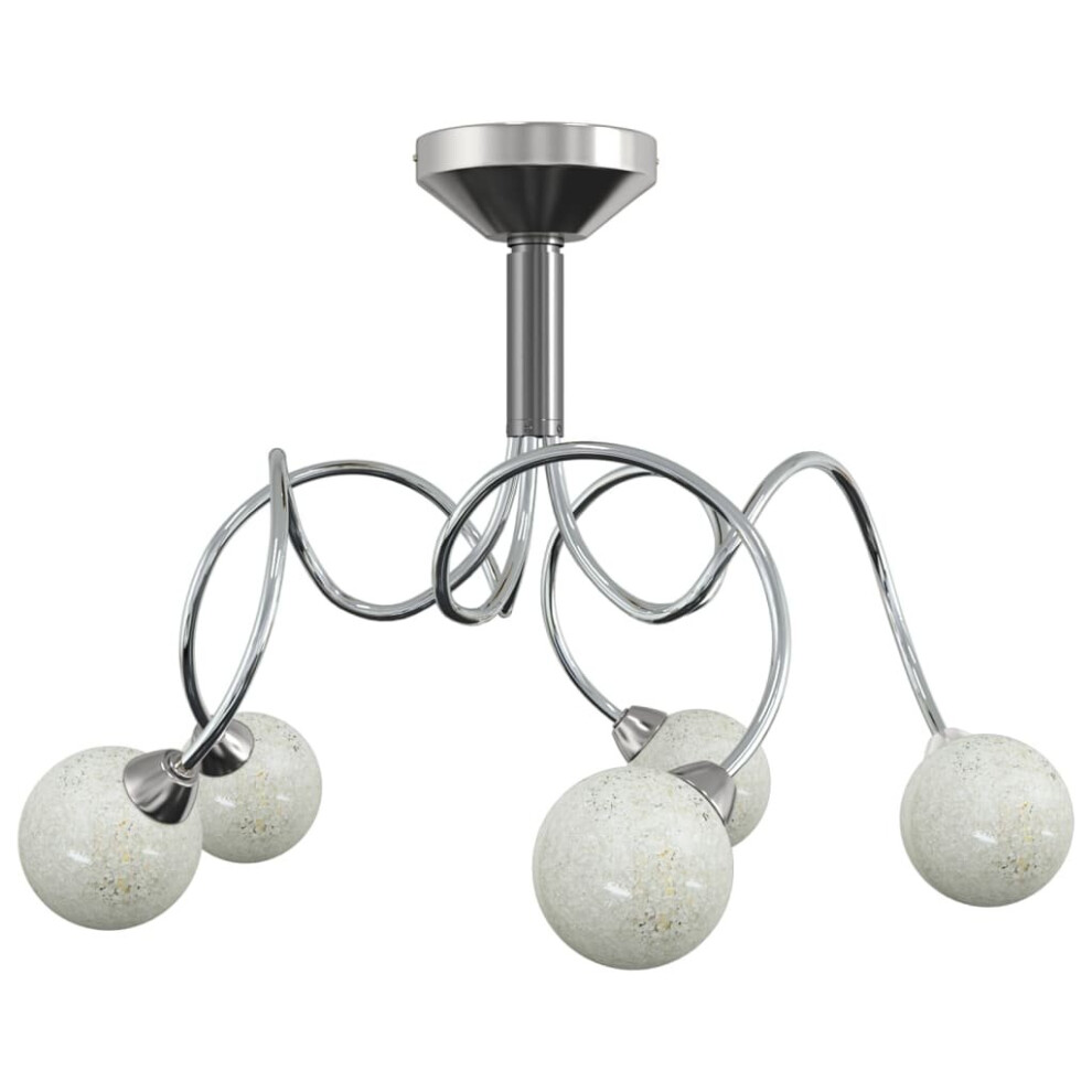 Vidaxl Ceiling Lamp With Round Glass Shades For 5 G9 Led S Hanging Light