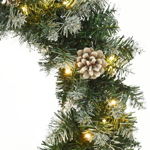 VidaXL vidaXL Weihnachtskranz mit LED-Leuchten Grün 60 cm PVC 2