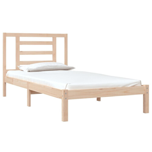 VidaXL vidaXL Bed Frame Bed Base Wooden Platform Bed Solid Wood Pine 90x190 cm Single 2