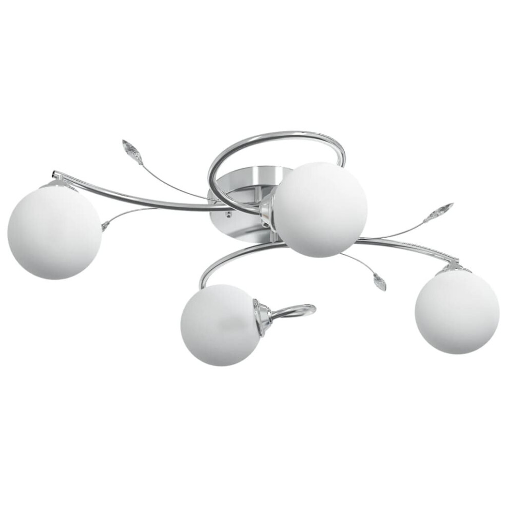 Vidaxl Ceiling Lamp With Round Glass Shades For 4 G9 Led S Hanging Light