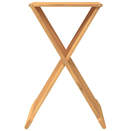 VidaXL vidaXL Solid Wood Teak Folding Stool Outdoor Garden Wooden Foldable Stool 2