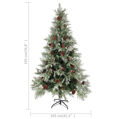 VidaXL vidaXL Pre-lit Christmas Tree with Pine Cones Artificial Tree Green PVC and PE 1