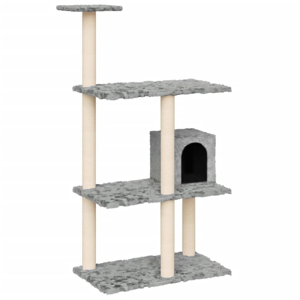 vidaXL Cat Tree with Sisal Scratching Posts Light Grey 119 cm Cat Climber