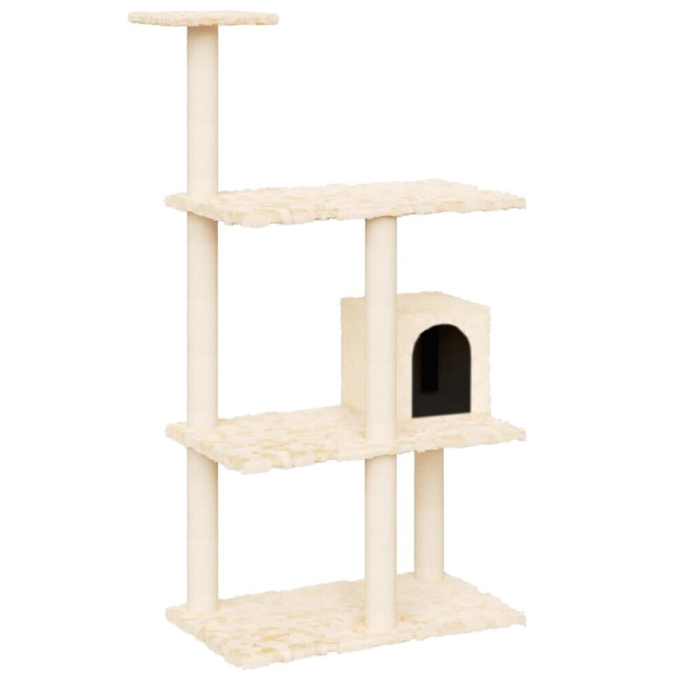 vidaXL Cat Tree with Sisal Scratching Posts Cream 119 cm Cat Scratch Tower