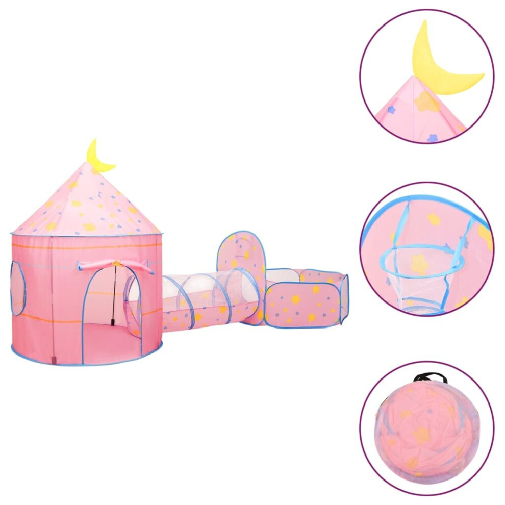 Vidaxl Children Play Tent Pink Indoor Outdoor Play House Game Tent Ball Pit