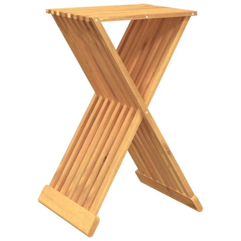 vidaXL Solid Wood Teak Folding Stool Outdoor Garden Wooden Foldable Stool