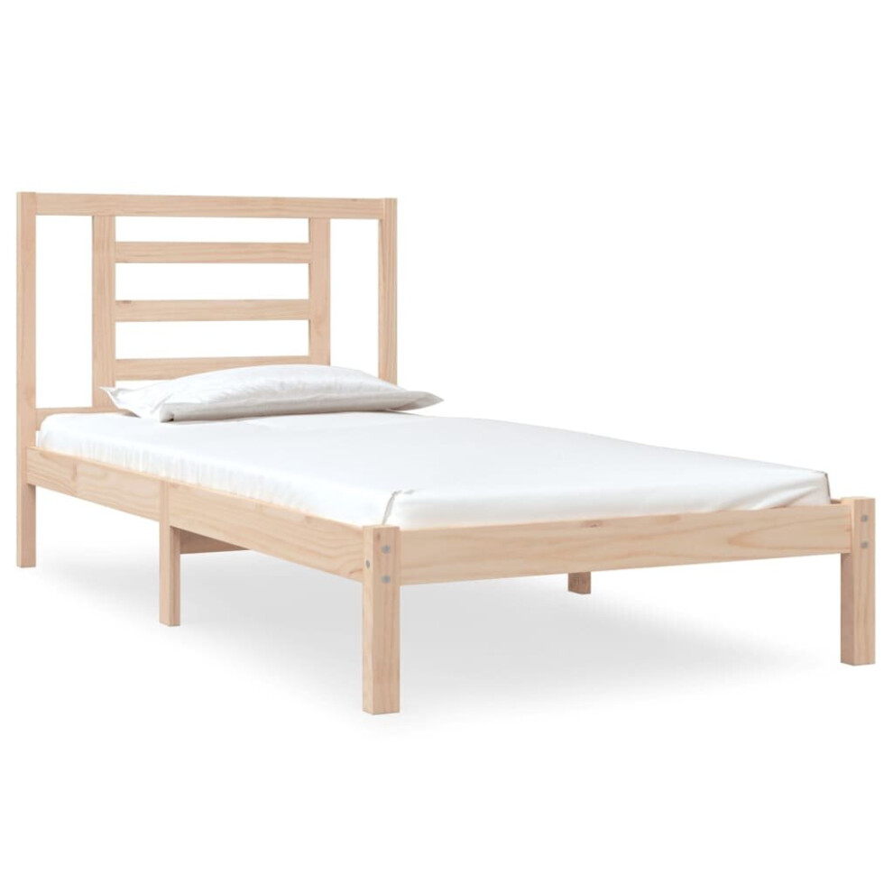 vidaXL Bed Frame Bed Base Wooden Platform Bed Solid Wood Pine 90x190 Cm Single